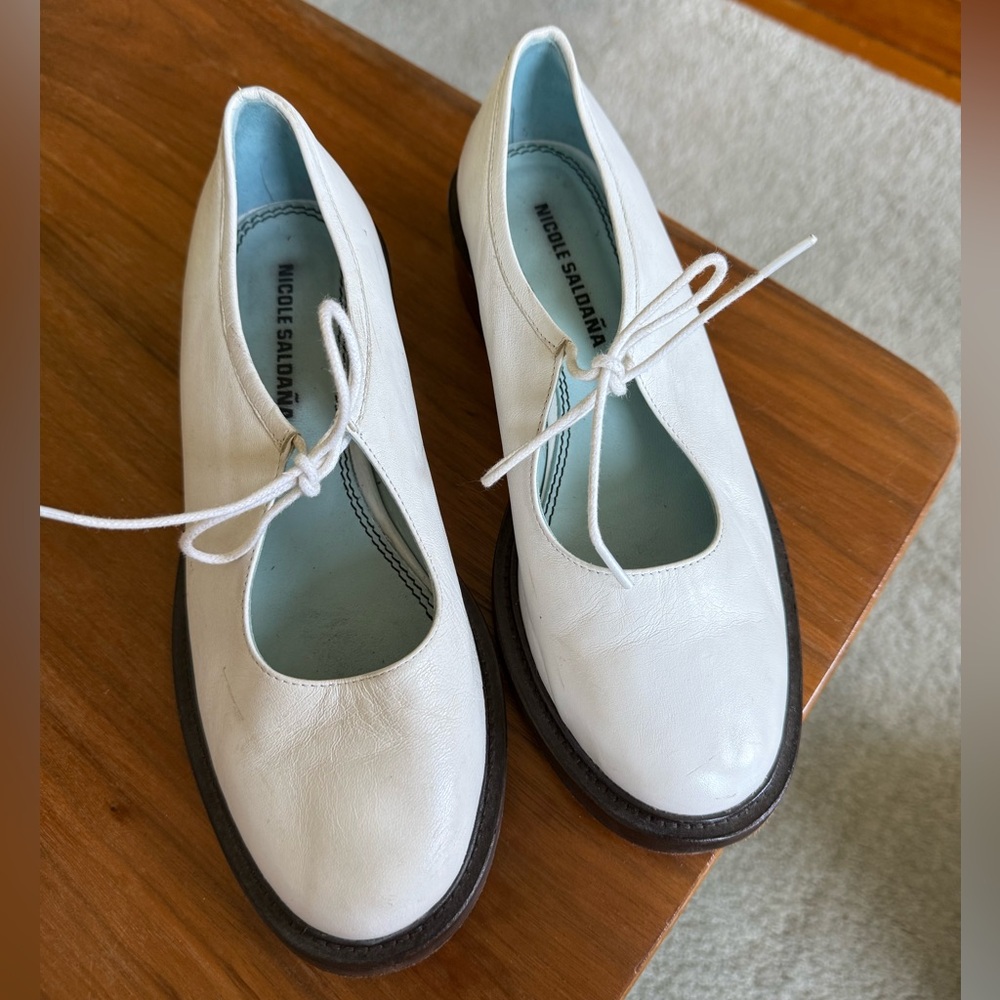 Nicole Saldana White Fabiana Loafers - Picture 4 of 5